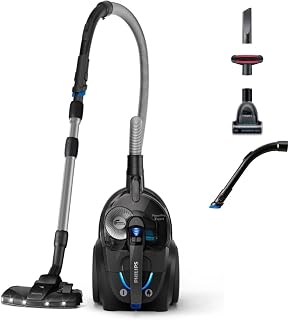Philips PowerPro Expert 7000 Series - 900W Stofzuiger zonder zak - TriActive + LED-mondstuk - Incl. Allergiefilter - FC9747/09, 2 liter, zwart