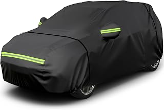 Favoto Autoafdekking, Winter, Volledige Garage, Auto, Afdekzeil, Stofdicht, Waterdicht, Autohoes, Autohoes voor 430 cm-460 cm, SUV Zwart, 455 cm x 150 cm x 140 cm, 3 kg
