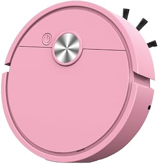 3-in-1 slimme robotstofzuiger met veeg- en dweifunctie, automatisch opladen, anti-botsingssensoren, meerdere reinigingsmodi voor harde vloeren, thuisreiniging (roze)
