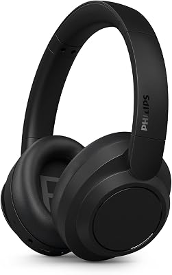 Philips TAH6509BK/00 Noise Cancelling Over-Ear Wireless Bluetooth Headphones - Superior Call Quality, Voice Assistant Compatible with up to 45 Hours Music Play Time - Black