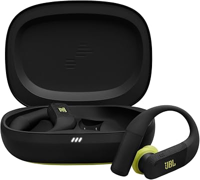 JBL Endurance Peak 4 noise-cancelling in-ear true wireless sportoordopjes met Bluetooth, 48 uur batterijduur, TwistLock secure fit, IP68 water- en stofdicht, JBL Pure Bass Sound, zwart/groen | True Wireless, Bluetooth 5.4, 48-uurs batterij, TwistLock Secure Fit, IP68 waterdicht en stofdicht, JBL Pur