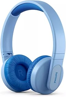 PHILIPS Kids Draadloze on-ear-koptelefoon, draadloze koptelefoon voor kinderen met Bluetooth met gelimiteerd volume, 28 uur afspeeltijd, kleurrijk ontwerp & lichtgewicht, Blauw (Blue)
