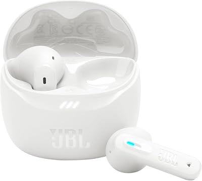 JBL Tune Flex 2, Wireless Noise Cancelling Bluetooth Earbuds met 48 uur afspeeltijd, IP54 Water- en Stofbestendig, Multi-Point Verbinding, Earbud en Ergonomisch Design, in Wit