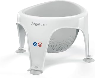 Angelcare Ergonomische badring voor grote badkuip of douche, lichtgrijs, aangenaam zachte zitting