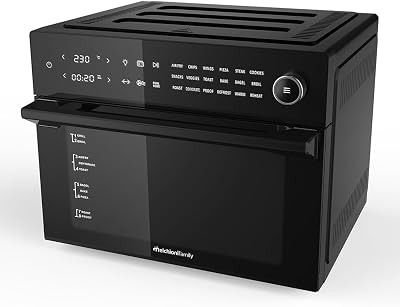 Melchioni Family Benedetta Airfryer met capaciteit 30 liter, digitaal display, dual cook-functie, airfryer met 18 programma's, 30-230 graden, timer 12 uur, kleur zwart