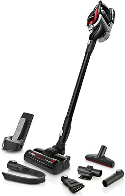 Bosch draadloze stofzuiger Unlimited ProPower serie 8 BSS81POW1, draadloze handstofzuiger, zakloos, hygiënefilter, hoge zuigkracht, lange looptijd, snel opladen, spleetgereedschap, zwart