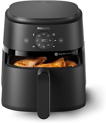 Philips Airfryer 2000-Serie 4,2L - 1500W vermogen, RapidAir-technologie, digitaal touchscreen, 13 kookopties, 9 vooraf ingestelde functies, Tot 90% minder vet, Zwart (NA229/00)