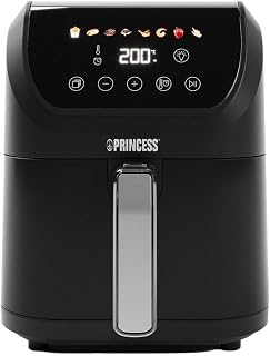 Princess Slim Airfryer 5,5 L - 1500 W - stille werking (55 db) – ruimtebesparend - Olievrij - 8 kookprogramma's - Instelbare thermostaat - Antiaanbaklaag – 182240