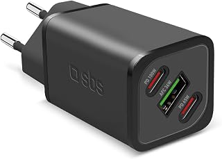 SBS Slim Usb-C-Voeding 100 W, Gan-Technologie, Power Delivery (Pd), Snel Opladen, Adaptive Fast Charge (Afc), Oplader Voor Iphone, Ipad, Macbook Air, Samsung, Tablet, Smartphone, Notebook, Zwart