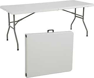 Gardenia PIC Nic, evenementen voor de tuin, perfect voor camping, buffet, keuken, salontafels met handvat, ruimtebesparende klaptafel (180 x 70 x 74), wit, 180 x 70 x 74 cm