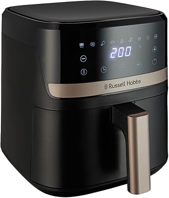 Russell Hobbs Airfryer 4.3L Rapid Airfryer [Kleine Behuizing, 9 Programma's] satisfry (Vaatwasmachinebestendig, Olievrij Koken, Touchscreen, Warmhouden, Roosteren, Bakken) 27610-56