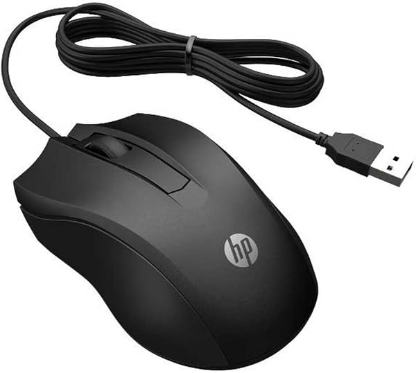 HP 100 Muis (Bedraad USB) Zwart - tweedehands - zeer goed — outlet/retourdeal