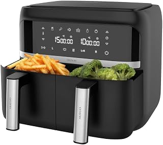 Cecotec Cecofry Full Inox 5500 Pro Heteluchtfriteuse, 5,5 liter, 1700 W, compact en digitaal, dieetfriteuse, roestvrij stalen uitvoering, olievrij, PerfectCook-technologie, thermostaat, 8 modi