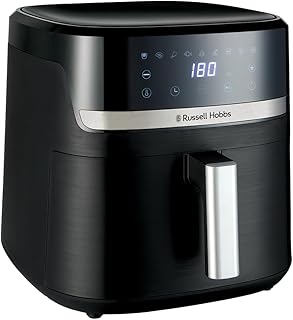 Russell Hobbs Airfryer XXL 8,3L Rapid Airfryer [Compact, Stille Werking, Pizza Ø 26cm] Satisfry (9 programma's, Vaatwasserbestendig, Olievrije bereiding, Touchscreen, Grillen, Bakken) 27632-56