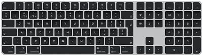 Apple Magic Keyboard met Touch ID en numeriek toetsenblok: Bluetooth, oplaadbaar. Werkt met andere Mac-computers met Apple silicon; Internationaal Engels, Zwarte toetsen
