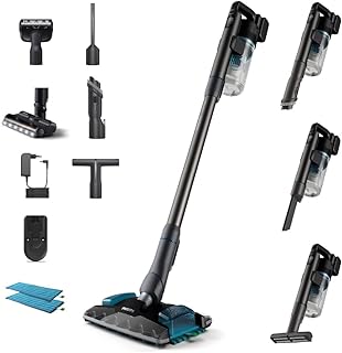 Philips Snoerloze Stofzuiger 8000 Serie Pet, Superieure Zuigkracht, 80 min Werktijd, Vloertypeherkenning, Slim Display, LED-mondstukken, Huisdier & Aqua-mondstukken, Anti-allergiefilter (XC8055/01)