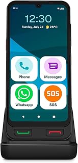 SPC Zeus 2 Pro Smartphone voor senioren, eenvoudige modus, fysieke knoppen, XXL-symbolen, compatibel met App Care, afstandsbediening en locatie, 15,5 cm (6,1 inch) display, dubbele camera, 128 GB