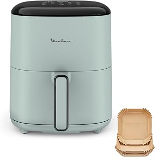 Moulinex Easy Fry POP EUCALYPTUS 5L, Air Fryer, tot 6 personen, 10 intuïtieve programma's, digitaal touchscreen, bespaart tijd en energie, EZ2454F0