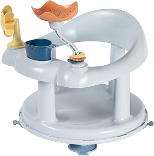 Bebeconfort Playful Draaibaar Baby Badzitje, 6-12 Maanden, Max. 10 kg, Badring baby, 360° Draaibaar Stoeltje, Activiteiten Tray, Antislip, Ergonomisch, Zuignappen, Blauw