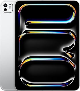 Apple iPad Pro 11" (M4): Ultra Retina XDR-display, 1 TB, Landscape 12‑MP camera aan de voorkant/12‑MP camera aan de achterkant, wifi 6E + 5G mobiel internet met e‑sim, Glas met nanotextuur – Zilver