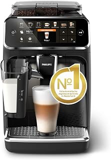 Philips 5400 Serie Volautomatische Espressomachine, LatteGo Melksysteem, Ingebouwde Molen, 12 Koffievariaties van Espresso tot Cappuccino, Intuïtief Display, 4 Gebruikersprofielen, Zwart(EP5441/50)