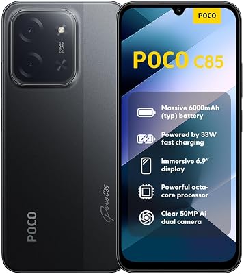 POCO C85 6+128 Black (No power adapter included)