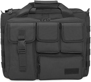 BAIGIO 15.6 inch Laptop Messenger Tas - Heren Tactische Schoudertas Militaire Grote Computer Aktetas Reistas Handtas voor Zakelijk en College Mannen (zwart)