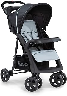 Hauck Shopper Neo II buggy tot 25 kg met ligstand vanaf geboorte, compact inklapbaar, lichtgewicht, maar 7,5 kg, met twee bekerhouders - zwart/grijs, 100 x 58 x 109 cm