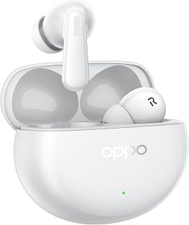 OPPO Enco Air4 Pro True draadloze hoofdtelefoon, 44 uur looptijd, titanium driver 12,4 mm, Bluetooth 5.4, touch-bediening, ruisonderdrukking AI, Android en iOS, IP55, [Italiaanse versie], wit