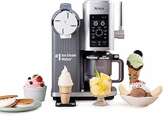 Ninja Swirl by CREAMi Soft Serve & Ice Cream Maker met 2x kuipen, 13 functies, maakt ijs, zacht serveren, gelato, sorbet, milkshakes en meer, Mix-In optie, platina zilver, NC701UK
