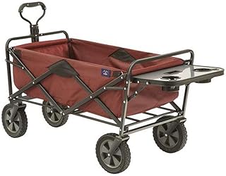 Mac Sports Inklapbare outdoor wagon met opvouwbare tafel en drinkhouder, kastanjebruin