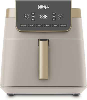 Ninja Airfryer MAX PRO, 6.2L, Gebruikt Geen Olie, Grote Vierkante Enkele Lade, Braden, Bakken, Airfryen, Antiaanbaklaag, Vaatwasmachinebestendig Mandje en Crisperplaat, Steengouden kleur AF180EUSD