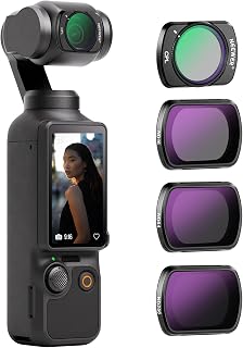 NEEWER Magnetische ND en CPL-filterset, compatibel met DJI Osmo Pocket 4 & 3, 4-delige filterset: ND16,ND64,ND256 + CPL, meerlaags gecoat HD optisch glas/ultraslank aluminium frame