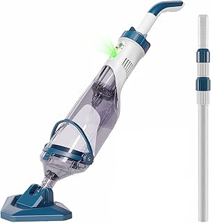 Enhulk Zwembadstofzuiger, accu, zwembadvloerstofzuiger met gebruiksduur tot 60 minuten, 222 cm telescopische stang, zwembadreiniger met 4 filters, zuigkracht tot 4200 l/u, ideaal voor bovengronds