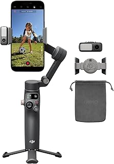 DJI Osmo Mobile 8 Advanced Tracking Combo-gimbalstabilisator voor telefoon, AI native tracking met audio en verlichting, 360° panrotatie, ingebouwde verlengstang en statief, 10 uur batterijduur