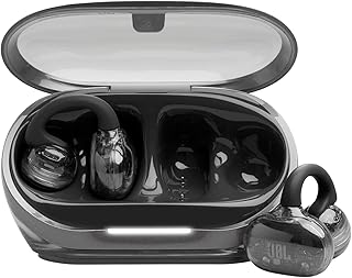 JBL Soundgear Clips True Wireless open-ear hoofdtelefoon, SonicArc Design, tot 32 uur totale afspeeltijd, IP54 water- en stofbestendig, JBL OpenSound technologie, Ghost Black