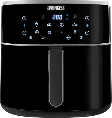 Princess Digitale Heteluchtfriteuse - Variabele Inhoud van de Container - Maximaal 8 L - 6 Vooraf Ingestelde Programma's - Minder Olie - Digitaal Display - 182254