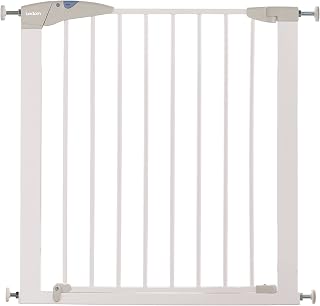 Munchkin Lindam traphekje, Sure Shut Axis peuter- en babyhekje, traphekje Pressure Fit baby- of hondenhek, babyhekje voor trappen en deuropeningen, eenvoudig te installeren kinderhekje zonder schroeven, 76-82 cm, wit