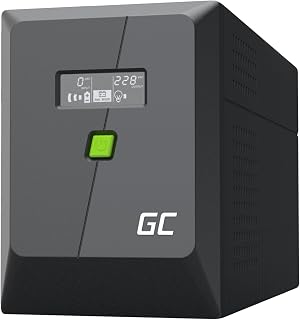 Green Cell UPS Noodstroomvoorziening On-Line Rack RTII 2000VA 1200W Zuivere Sinus 220-240V 230V Externe Accu Serverskasten Computers Serverruimte LCD