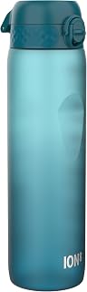 ION8 1 Liter Waterfles met Tijdmarkeringen, Lekvrij, Klapdeksel, Draaghandvat, Vaatwasserbestendig, BPA-vrij, Ideaal voor Gym en Gezondheid, 1000 ml (32oz), Motivator Diepblauwgroen En Sonicblauw