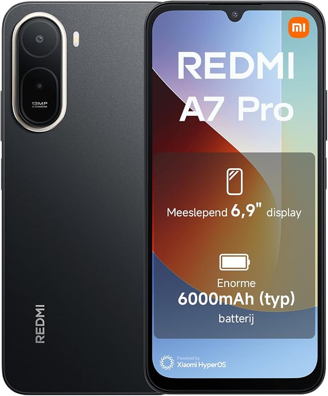 XIAOMI REDMI A7 Pro Smartphone 4+128GB Zwart 6.9 Display - outlet/retourdeal