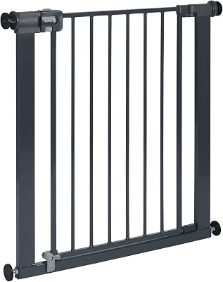 Safety 1st Easy Close Metal Gate, Traphekje zonder boren, Veiligheidshek baby, 73–80 cm (max. 108 cm), Eenvoudig sluitend, Openen met één hand, Zelfklemmend (zonder boren), Tweevoudige sluiting, Zwart