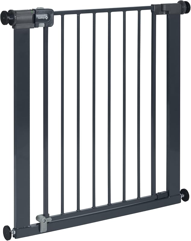Safety 1st Easy Close Metal Gate, Traphekje zonder boren, Veiligheidshek baby, 73–80 cm (max. 108 cm), Eenvoudig sluitend, Openen met één hand, Zelfklemmend (zonder boren), Tweevoudige sluiting, Zwart