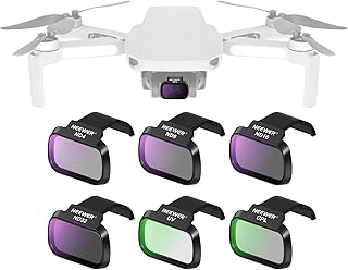 NEEWER 6-pack ND-filterset compatibel met DJI Mini 4K/2/Mavic/SE/2 SE, drone-lensaccessoires, klikbare CPL UV-neutrale dichtheidsfilters ND4/ND8/ND16/ND32, Multi gecoat HD-glas gimbalveilig, FL-B31