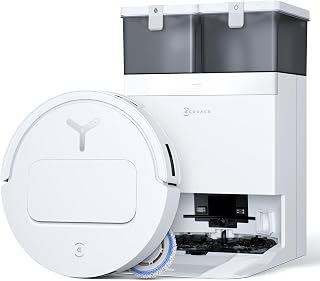 ECOVACS DEEBOT T50 Pro Omni Gen2 Robotstofzuiger met dweilfunctie, uitschuifbare zijborstel en dweil, 21.000 Pa, auto-toevoeging van reinigingsoplossing, dweilen met 75 °C heet water, ultradun, 81 mm