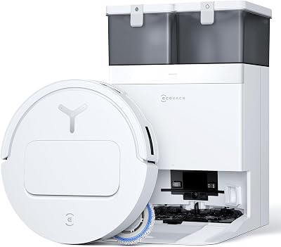 ECOVACS DEEBOT T50 Pro Omni Gen2 Robotstofzuiger met dweilfunctie, uitschuifbare zijborstel en dweil, 21.000 Pa, auto-toevoeging van reinigingsoplossing, dweilen met 75 °C heet water, ultradun, 81 mm