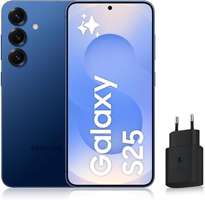 Samsung Galaxy S25, 5G Android smartphone met Galaxy AI, 256 GB, snellader 25 W inbegrepen, smartphone ontgrendeld, nachtblauw