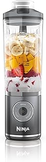 Ninja Blast Max draagbare blender, 570 ml, oplaadbare accu, blendbeker en lekbestendige deksel, 3 blendfuncties, maakt smoothies en proteïneshakes, blendt ijs en bevroren fruit, cool grijs BC251EUGY