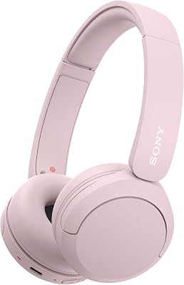 Sony WH-CH520 Draadloze on-ear Bluetooth-koptelefoon, Geluid van hoge kwaliteit, Lichtgewicht ontwerp, Batterijduur tot 50 uur, Snel opladen, EQ, Heldere gesprekskwaliteit, iOS & Android - Roze