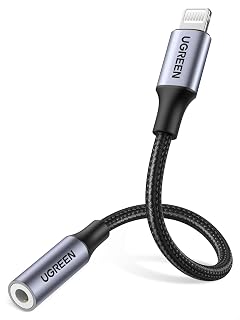 UGREEN Lightning naar 3.5 mm Jack Adapter MFi Certificering Compatibel met iPhone 14/13/ 12/11. (Grijs)